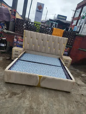 Quality 6by6 Upholstery Padded Bed Frame With Two Bed Sides