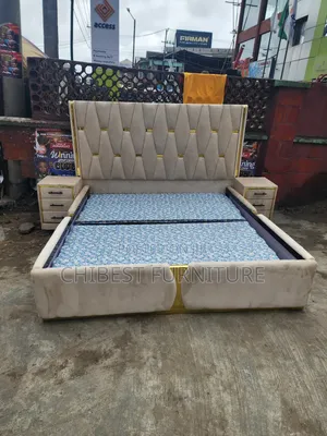 Quality 6by6 Upholstery Padded Bed Frame With Two Bed Sides