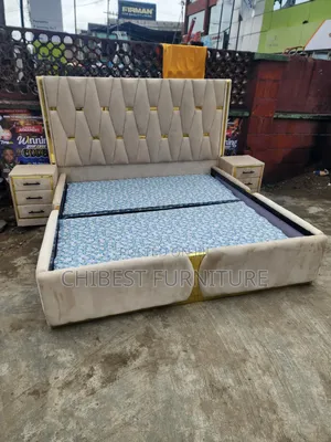 Quality 6by6 Upholstery Padded Bed Frame With Two Bed Sides