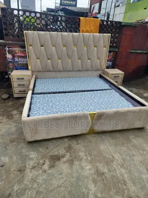 Quality 6by6 Upholstery Padded Bed Frame With Two Bed Sides