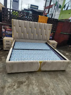 Quality 6by6 Upholstery Padded Bed Frame With Two Bed Sides