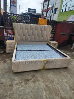 Quality 6by6 Upholstery Padded Bed Frame With Two Bed Sides