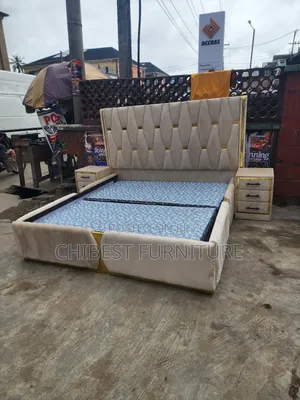 Quality 6by6 Upholstery Padded Bed Frame With Two Bed Sides