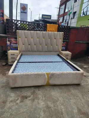 Quality 6by6 Upholstery Padded Bed Frame With Two Bed Sides