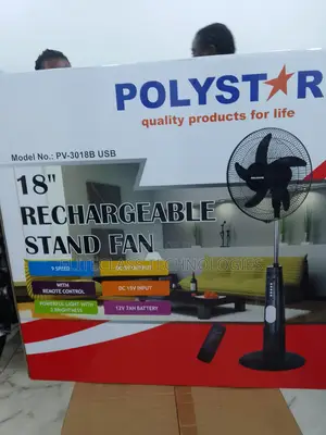 Top Quality 18'' Polystar Rechargeable Stand Fan