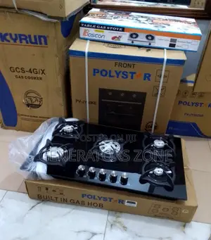 Polystar Built in 70% Energy Saving 5 Burner Gas Hob Cooker