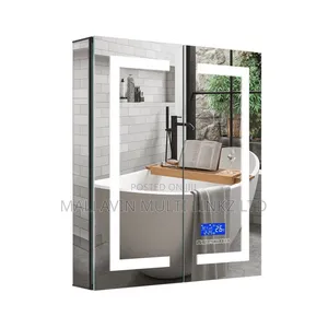 Double-Door Stainless Cabinet Led Mirror With Bluetooth