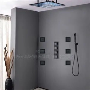 Black LED Shower Conduit Shower
