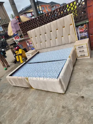Quality 6by6 Upholstery Padded Bed Frame With Two Bed Sides
