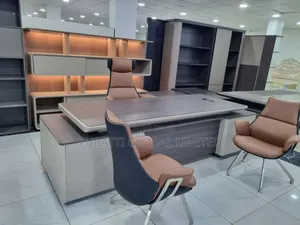 Executive Office Table With Led Lights and Executive Chairs