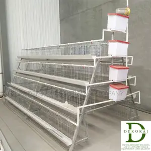 128 Capacity Layers Cage, Bell Drinker, Feeders