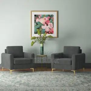 2pcs Set of Velvet Upholstered Accent Chair