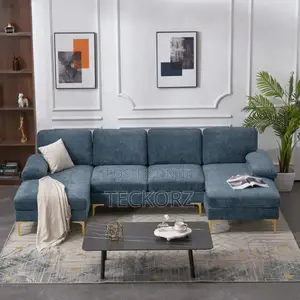 Velvet Upholstered U-Shaped Sectional Sofa