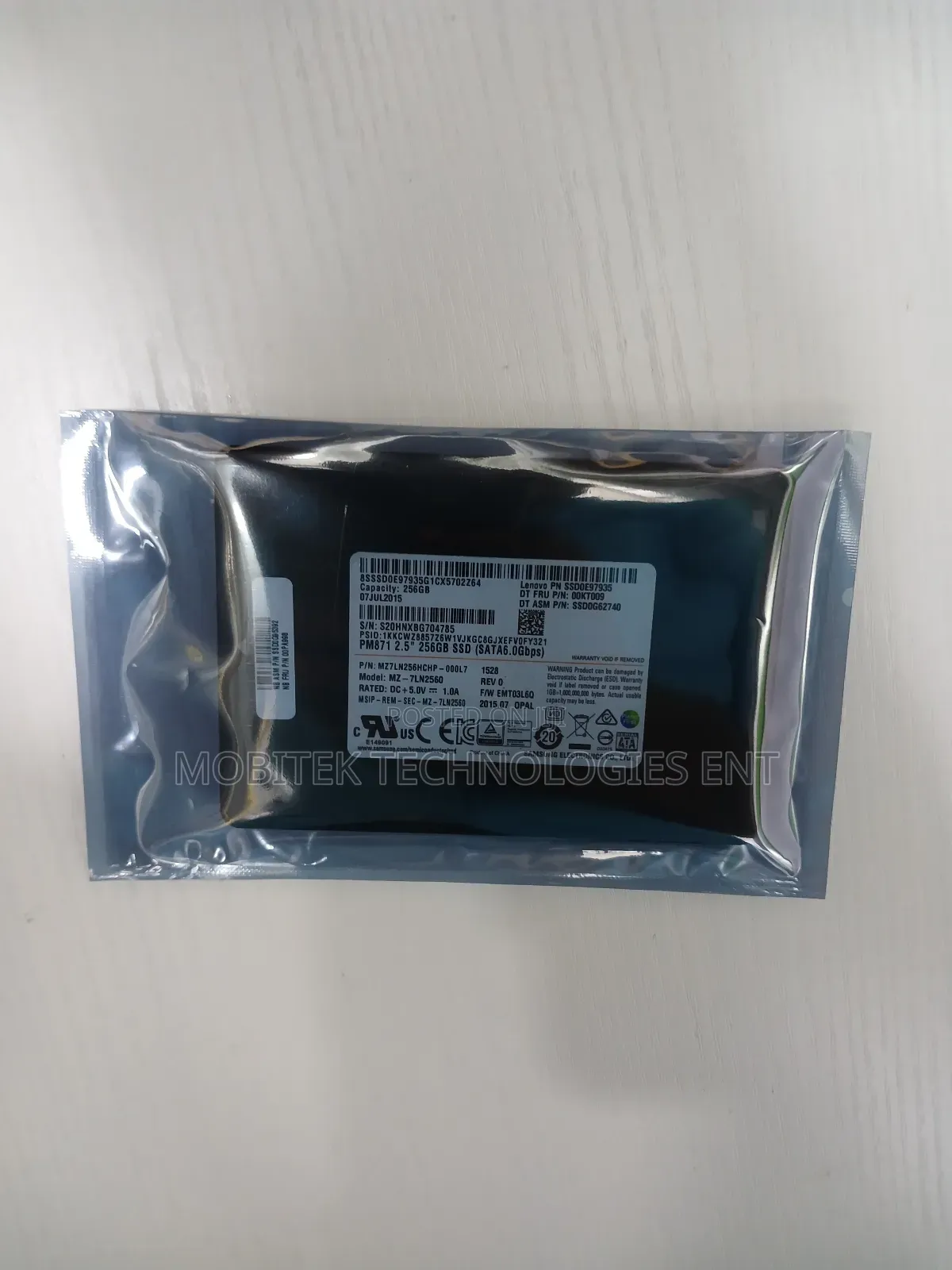 256gb Samsung Ssd (Sata 6.0gbps) Solid State Laptop Drive