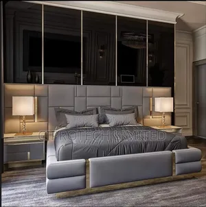 Upholstery Bed With Long Headboards