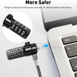 Abovetek iPad Lock Security Cable W/Adhesive Plates, 6ft Key