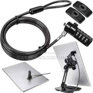 Abovetek iPad Lock Security Cable W/Adhesive Plates, 6ft Key