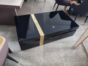 Glass Top Gloss Wood Centre Table Made In Singapore