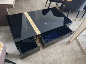 Glass Top Gloss Wood Centre Table Made In Singapore