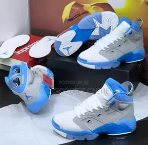 Sky Blue Gray Mix Jordan High-Top Sneakers