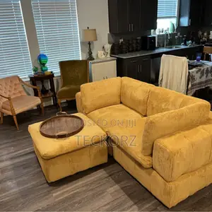 3 PCS Set Upholstered Velvet L-Shape Sofa