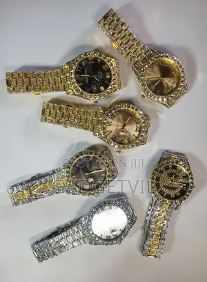 Rhinestone Alloy Steel Men's Watch