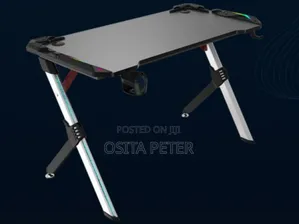 This Is Gaming Desk 1.2 Meter With Black Top And Aluminum Le