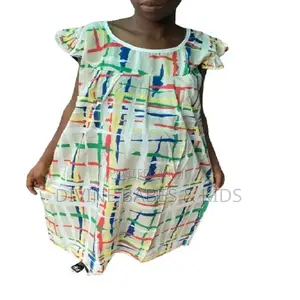 Nursing Maternity Dress 3/4 Sleeve Loose Fit-Grey and Cream