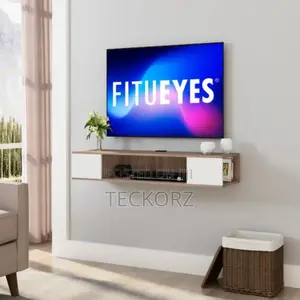Floating TV Console Cabinet With Book Case