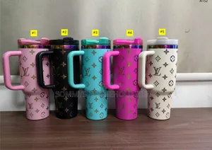 40-Oz Designer Louis-Vuitton
Tumbler Cup With Straw