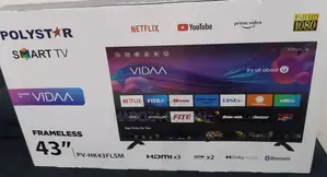 Polystar Frameless 43"Smart TV Available Now