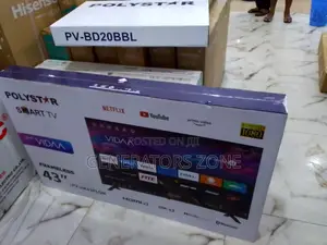 Best Top Polystar 43" Smart TV +{Usb,Bluetooth,Netflix}