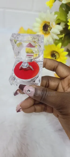 Stainless Steel Silver Engagement Ring