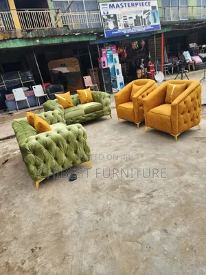 Quality 6 Seaters Upholstery Padded Sofa Fabric Chairs
