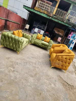 Quality 6 Seaters Upholstery Padded Sofa Fabric Chairs