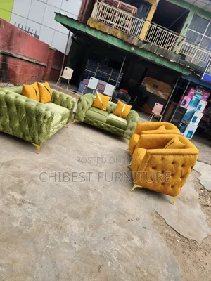 Quality 6 Seaters Upholstery Padded Sofa Fabric Chairs