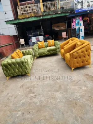 Quality 6 Seaters Upholstery Padded Sofa Fabric Chairs