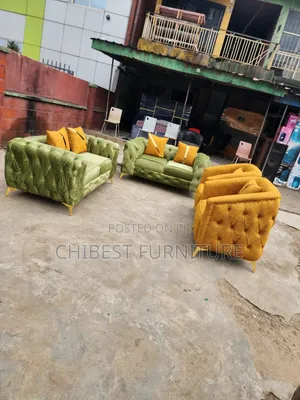 Quality 6 Seaters Upholstery Padded Sofa Fabric Chairs