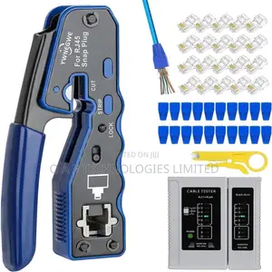 RJ45 Crimp Tool Kit Pass Thru Ethernet Crimper For Cat5e Cat