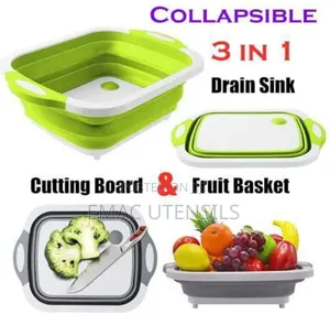 Collapsible
3 in 1
Drain Sink Cutting Board
And Fruit Basket