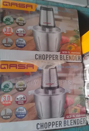 Qasa QCB-3litre Yam Pounder and Chopper Blender -Copper Coil