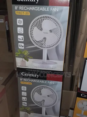 8" Century Rechargeable Table Fan With Led Light-Usb FRCT-20