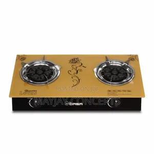 Qasa Gold Glass Table Gas Cooker-Lotus 8-in-1 Blue Burner