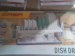 Qasa New Rustless 2-Tier Plastic Dish Drainer and Plate Rack