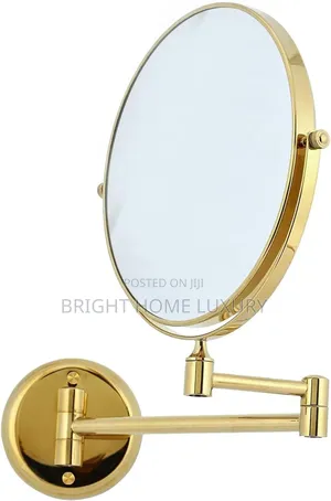 Bathroom 5X Magnifying Shaving Makeup Mirror (Gold Framed)