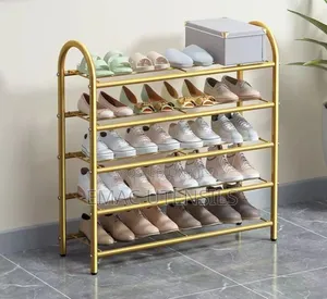 5 Layer Luxury Gold Shoe Rack