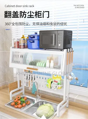 Heavy Over the Sink Stainless Steel Dish Rack With Cover