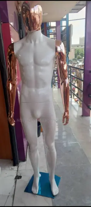 Male White and Rose Gold Faceless Medium Size Mannequin