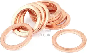 18mm X 24mm X 2mm Metric Shape Copper Flat Washer 10 PCS