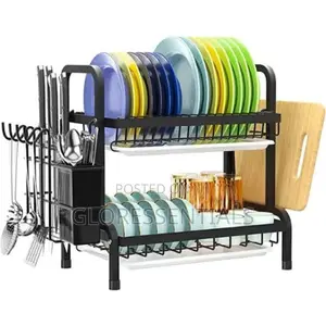 2 Tiers Stainless Steel Plate Rack